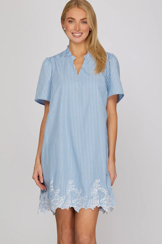 Short Sleeve Woven Mini Dress