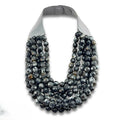 Multi-strand Black Beaded Magnetic Necklace