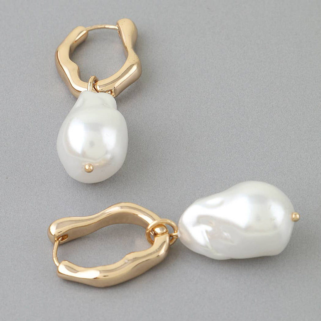 Modern Polished Stone Teardrop Earrings
