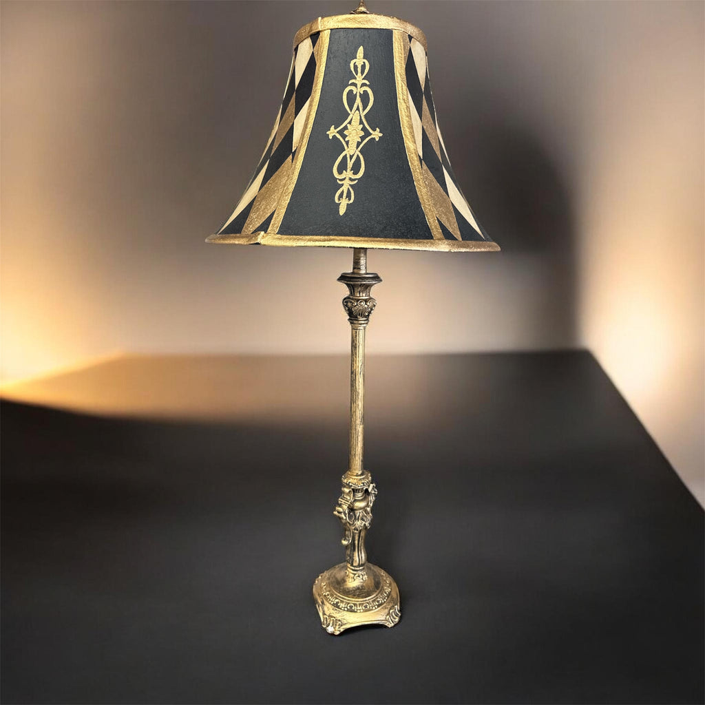Gold and Black Harlequin Design Lamp