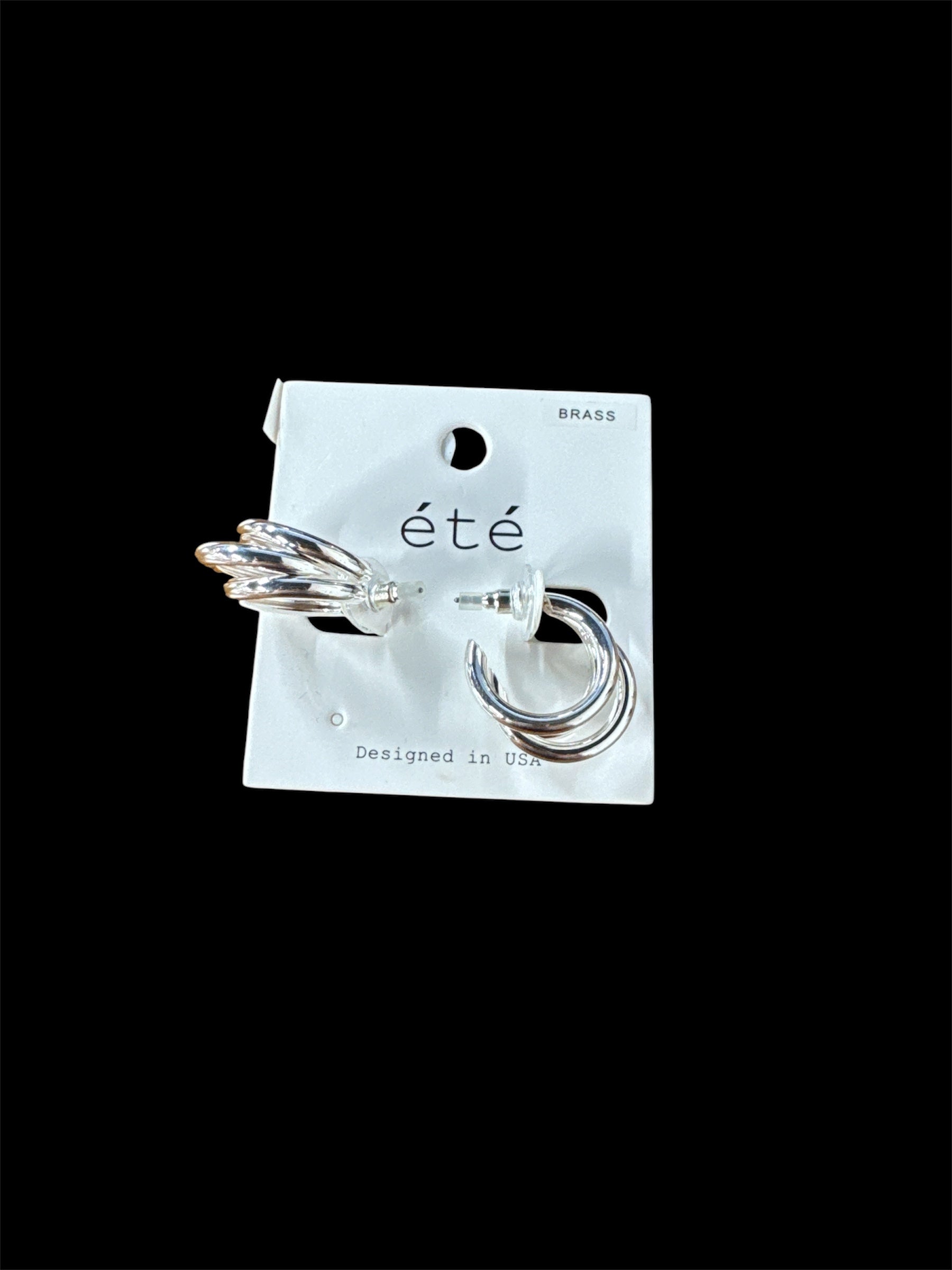 Silver 3 Hoop Earring