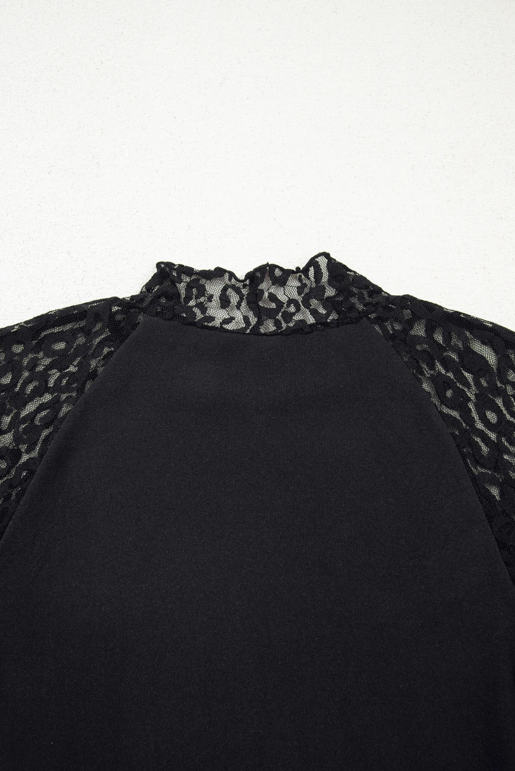 Black Leopard Long sleeve W/ Mesh