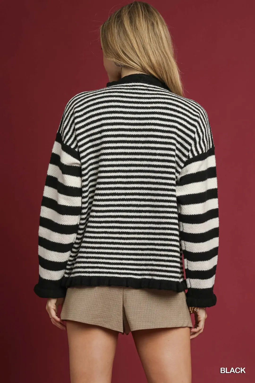 Cozy Black w/White Stripped Sweater