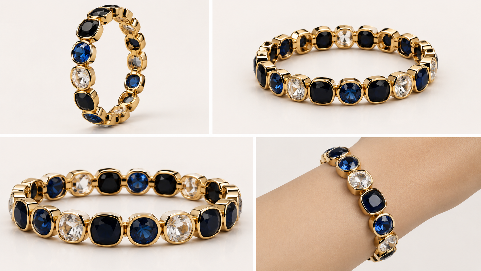 Blue & Clear Bling Bracelet