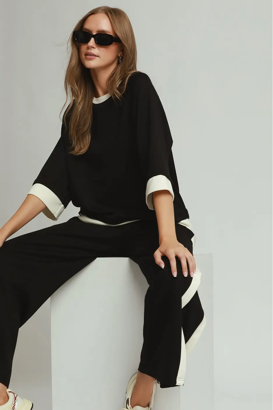 Colorblock Side Stripe Pants and Raglan Top