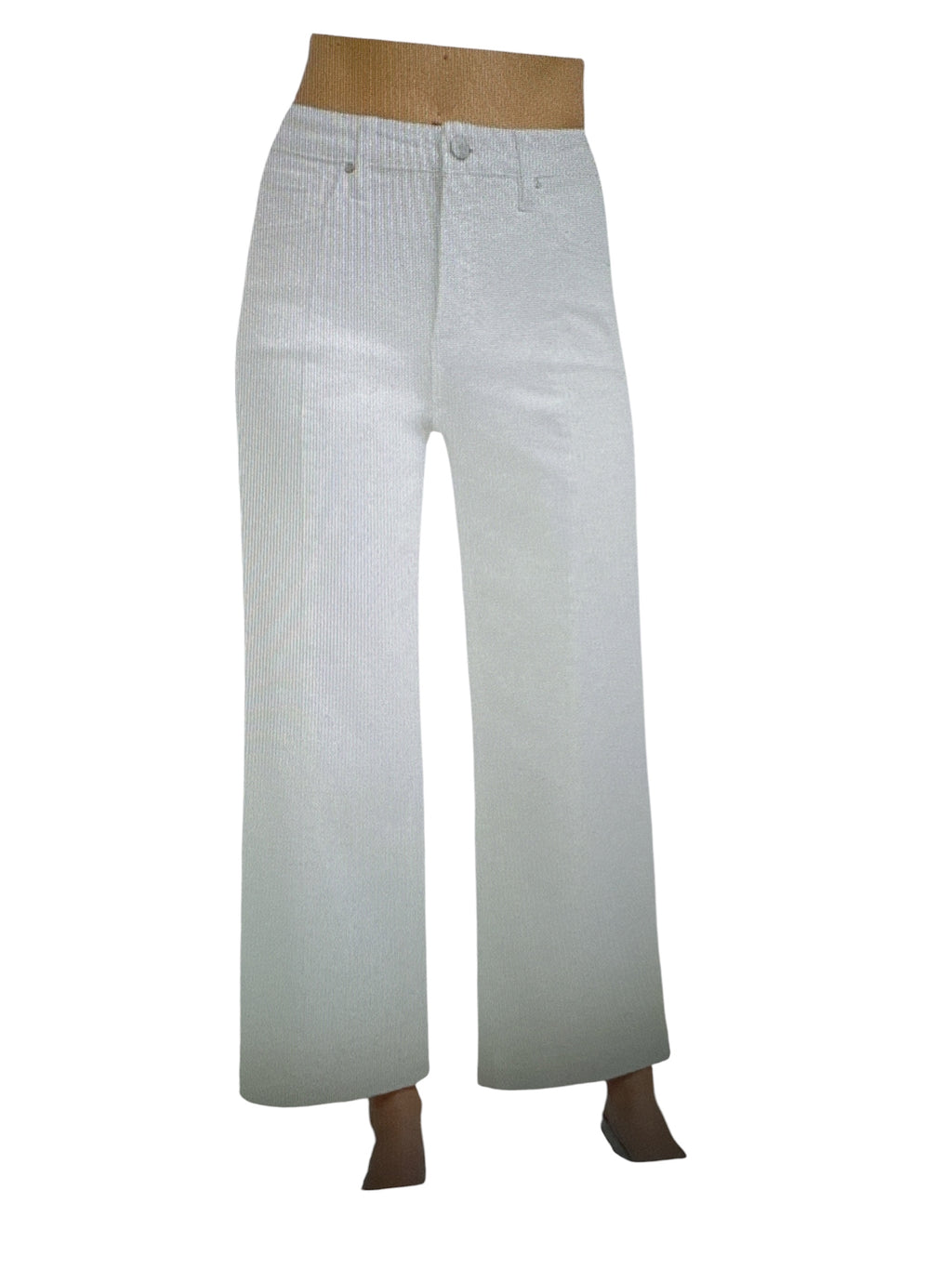 Risen TC HR Crop Wide White Jean
