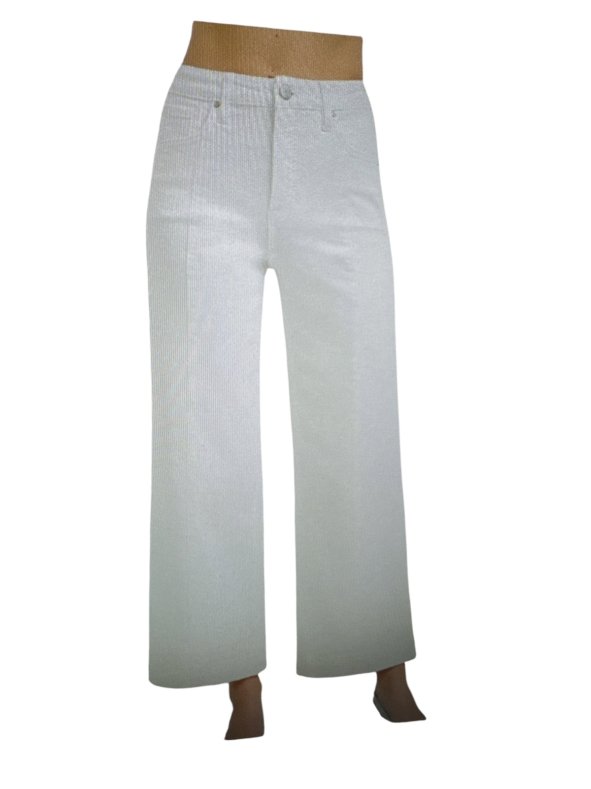 Risen TC HR Crop Wide White Jean