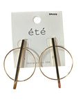 Circle with Gold Bar Earrings