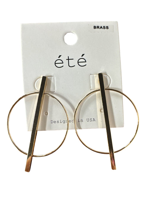 Circle with Gold Bar Earrings