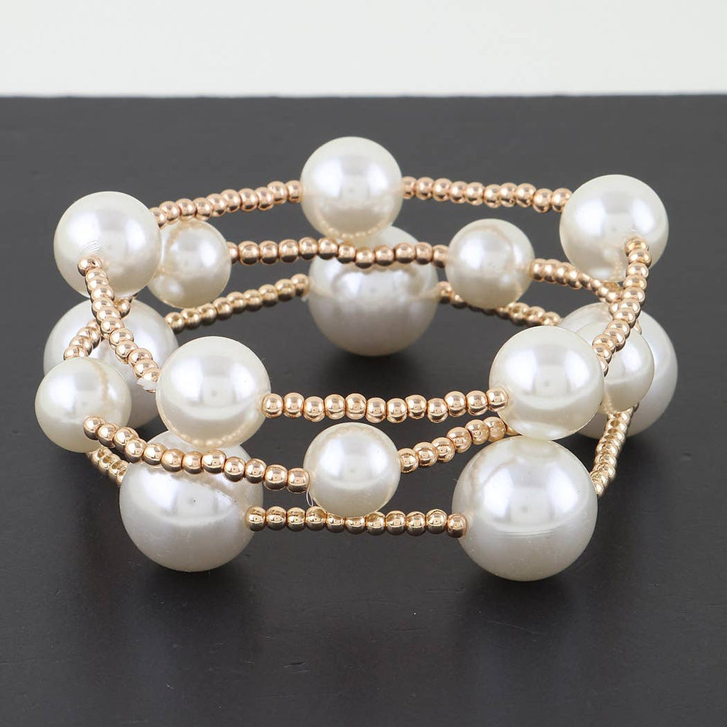 Triple Pearl Beaded Bracelet