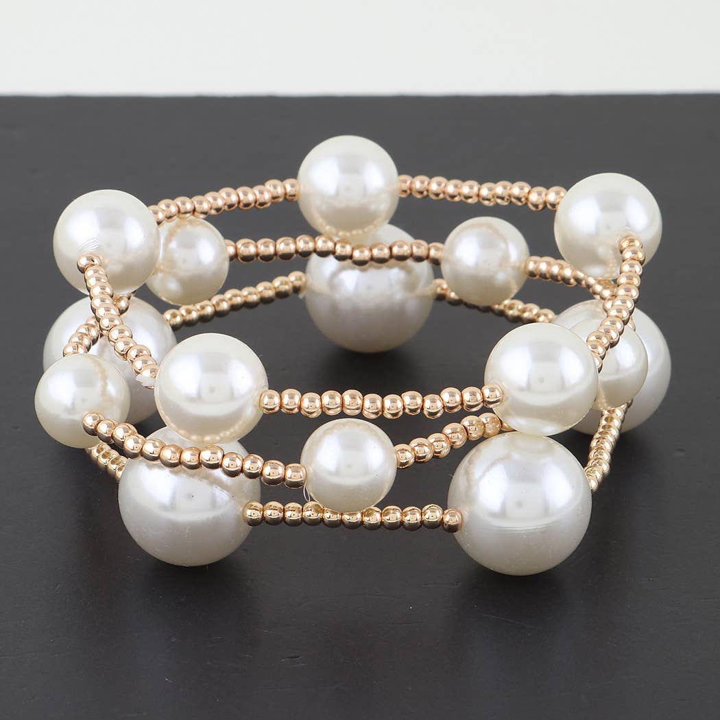 Triple Pearl Beaded Bracelet