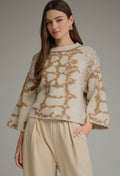 Oatmeal Abstract Print Sweater