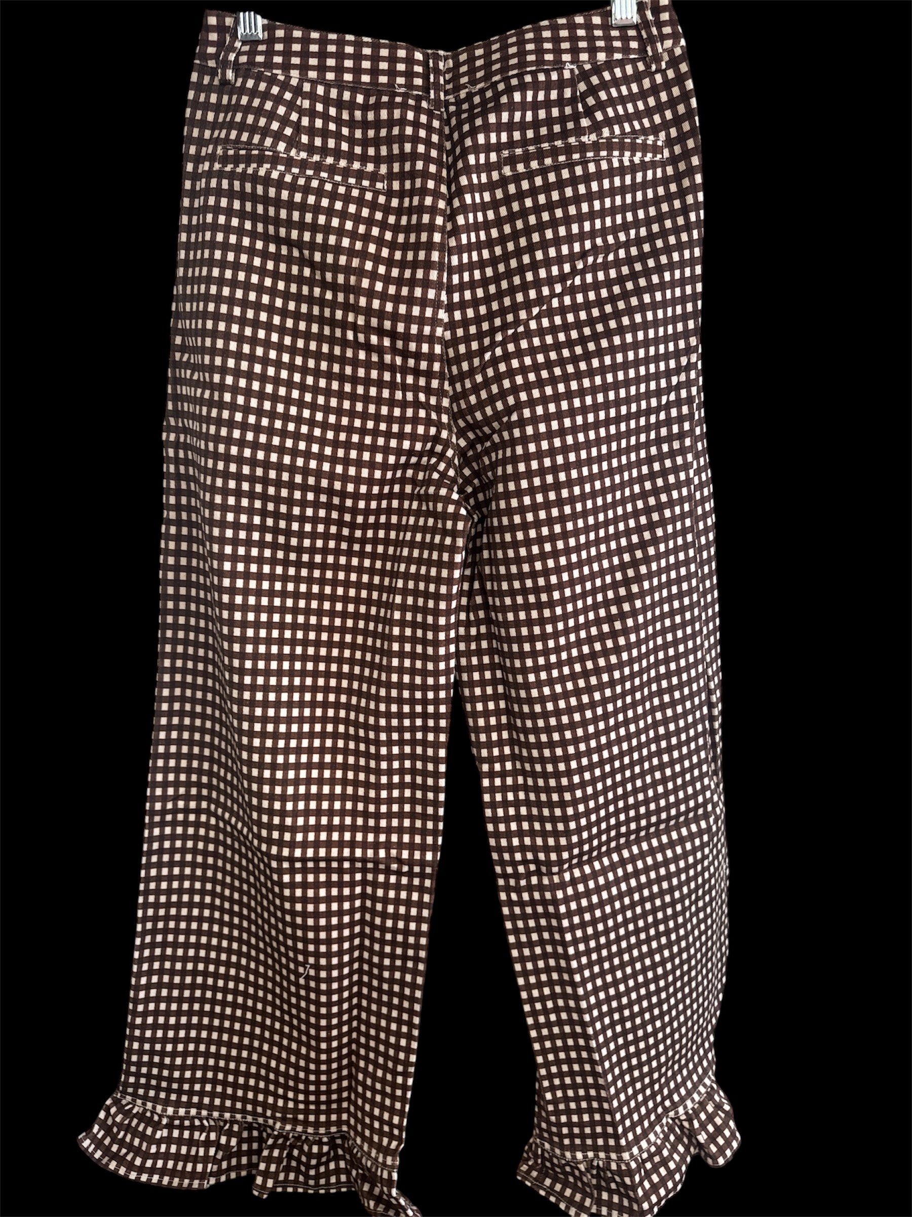 Brown and Cream Gingham Pant