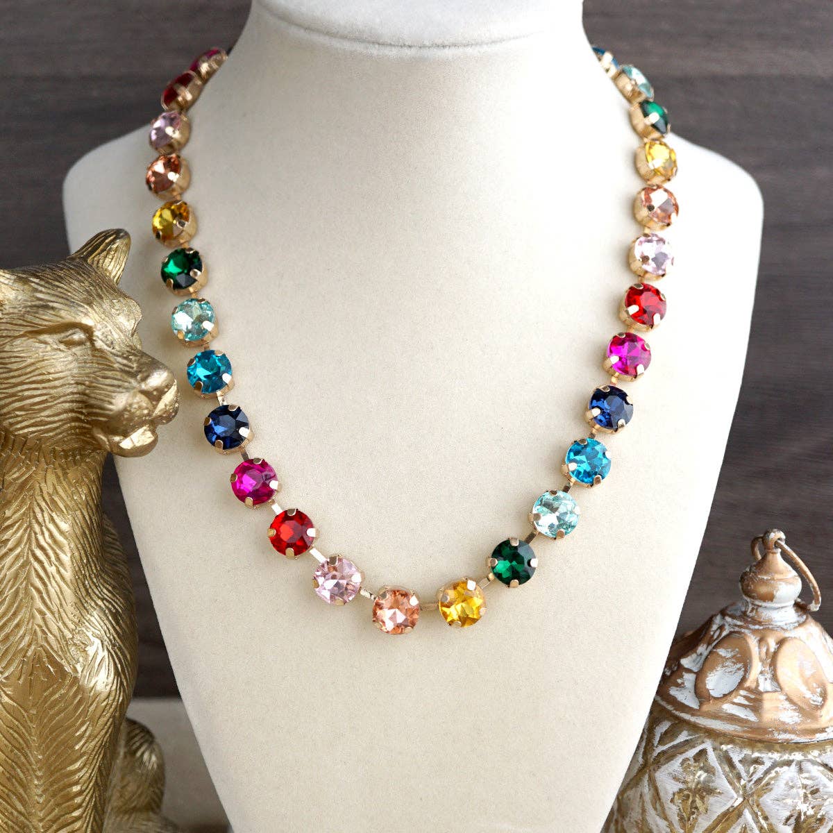 Colorful Glass Crystal Necklace