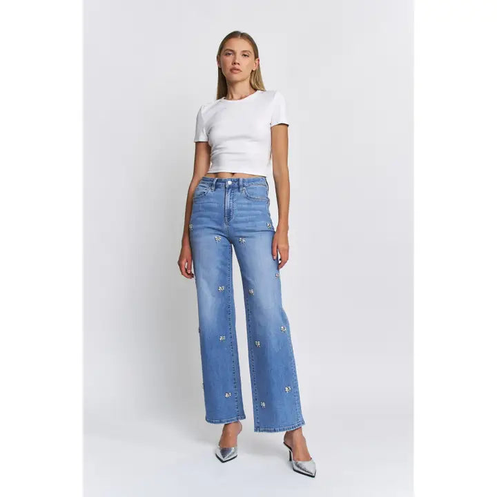 Rhinestone Embellishment Jeans