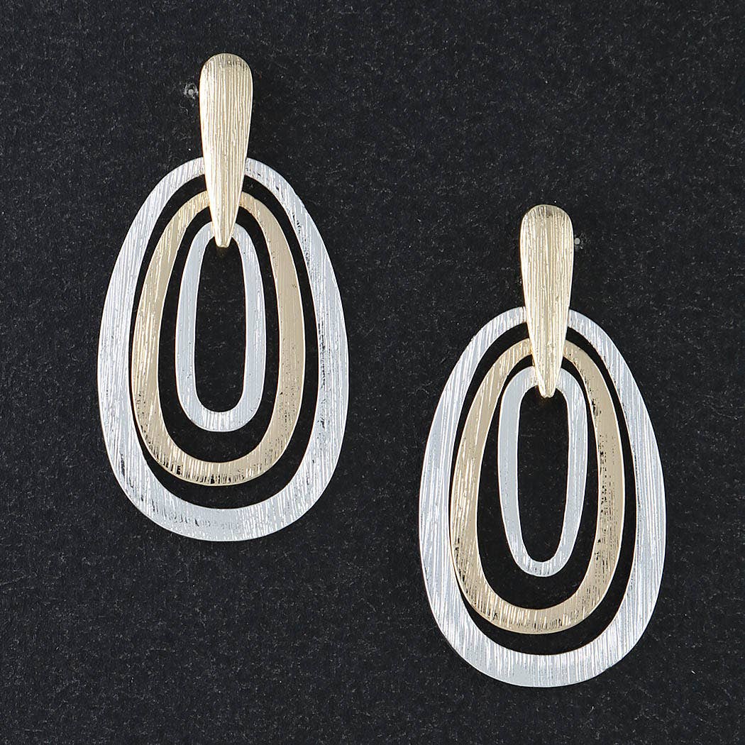 Multi Two Toned Teardrop Earrings