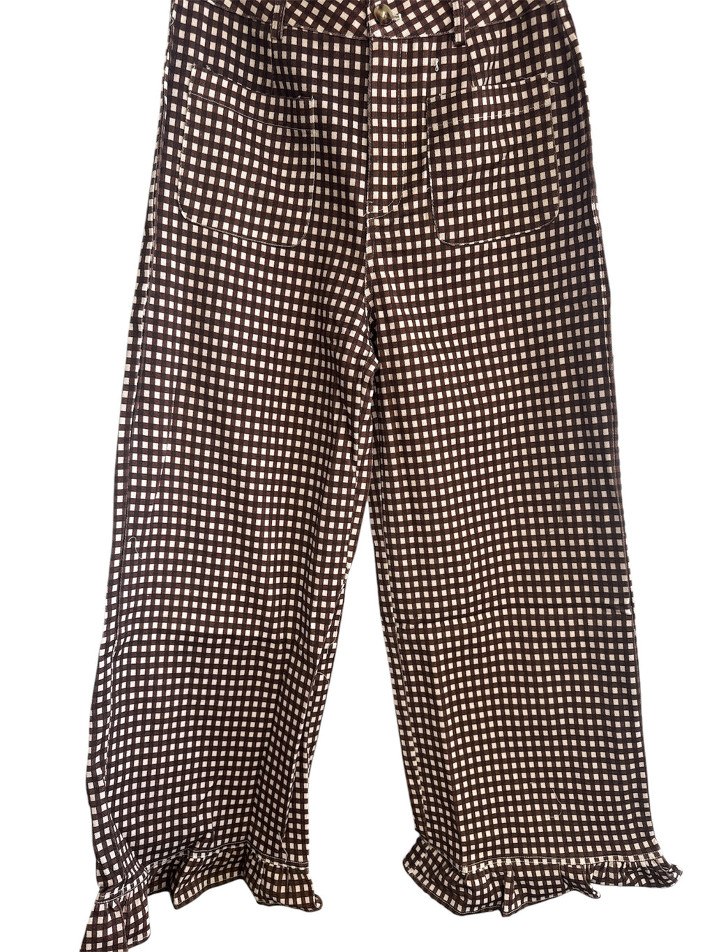 Brown and Cream Gingham Pant