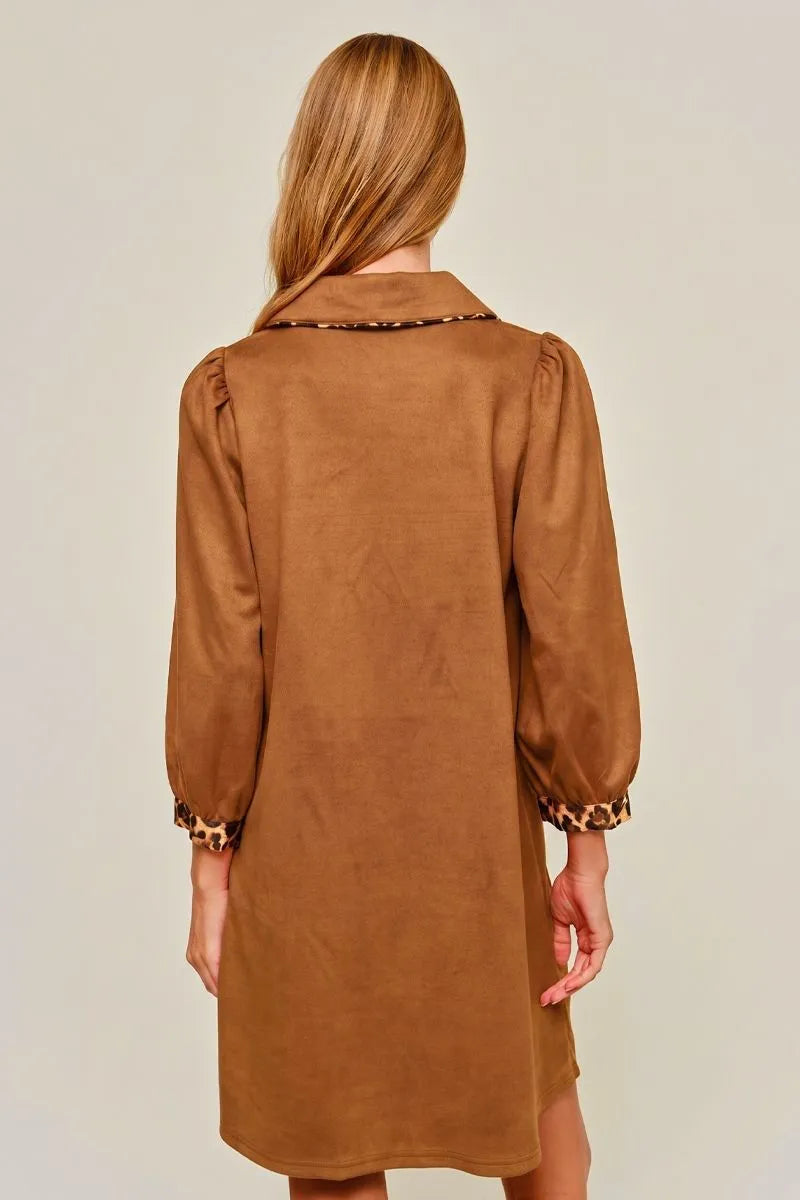 Faux Suede Dress