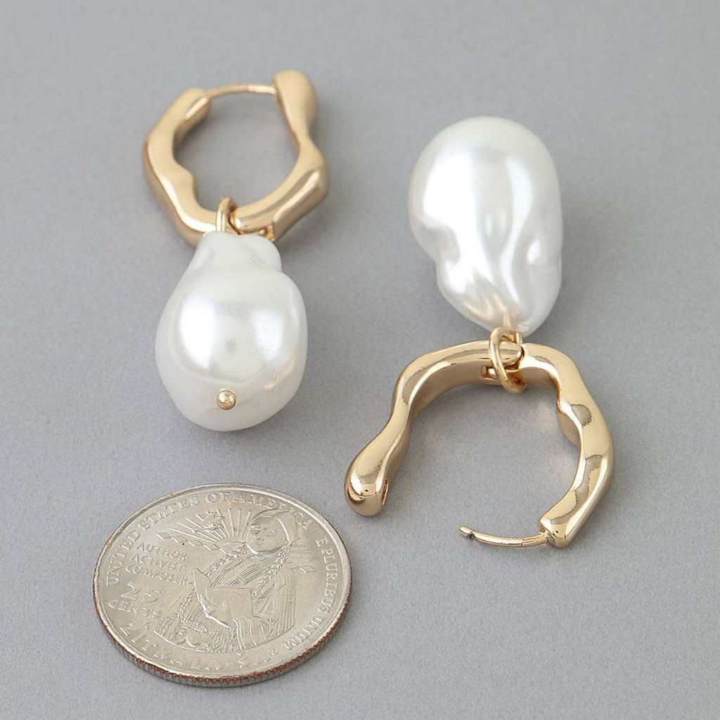 Modern Polished Stone Teardrop Earrings