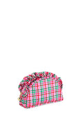 PLAID RUFFLE SMALL ZIP POUCH, MULTI