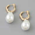 Modern Polished Stone Teardrop Earrings