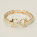 Rhinestone Accent Horsebit Stretch Bracelet
