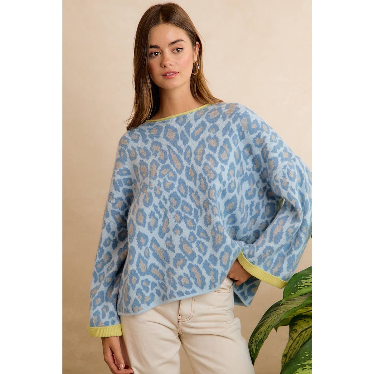 Blue Leopard Sweater