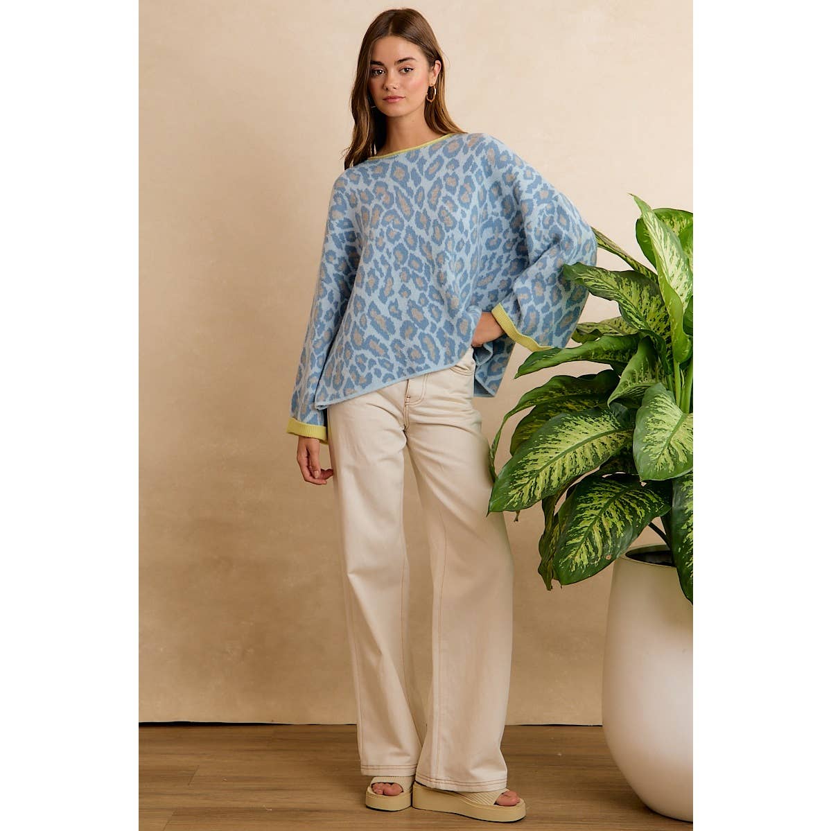 Blue Leopard Sweater