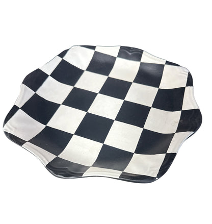 Black and White Checkered Cake Stand