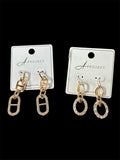 Gold Dangle Round Embellished Earrings