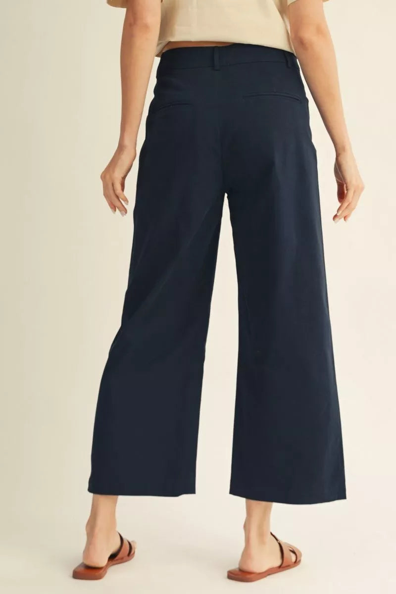 Navy Wide Leg Pants