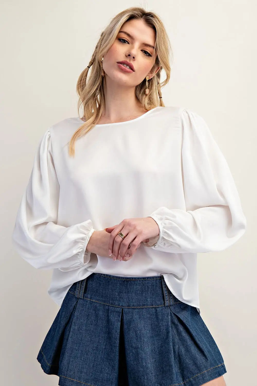 Satin Long Sleeve Blouse