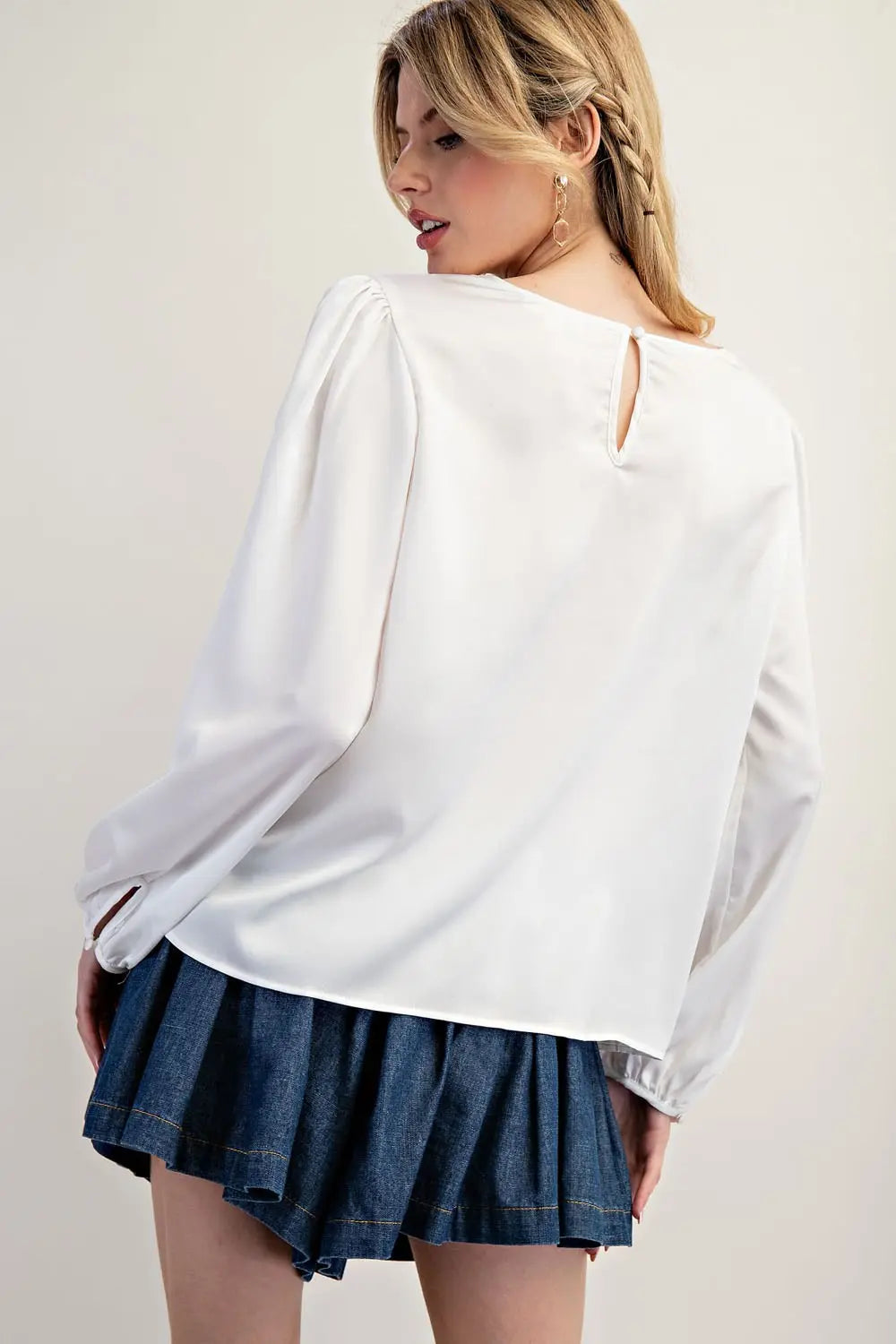 Satin Long Sleeve Blouse