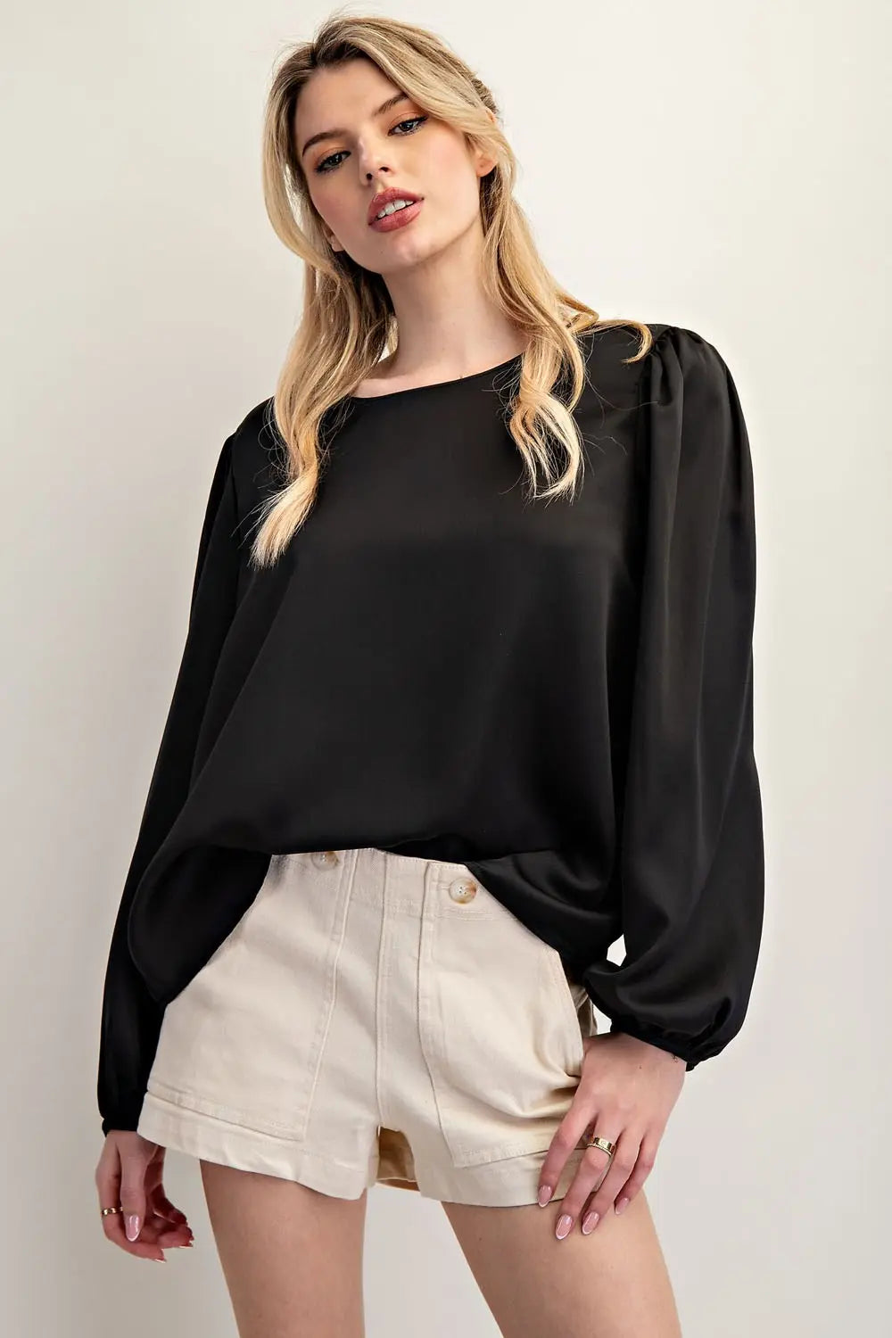 Satin Long Sleeve Blouse