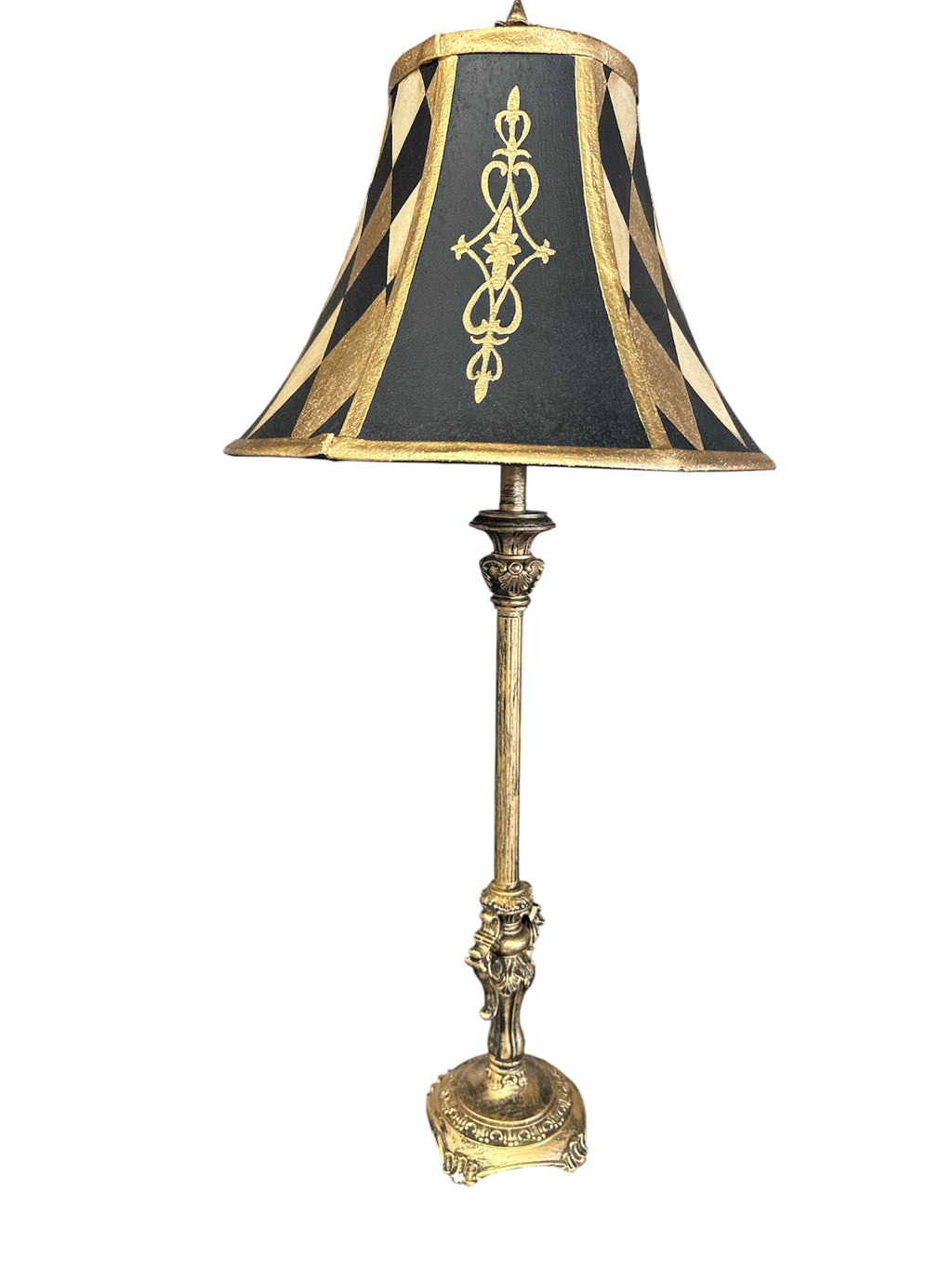 Gold and Black Harlequin Design Lamp