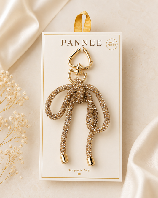 Champagne Sparkle Bow Keychain