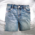 Slouchy Mid-Length All Over Rhinestones Shorts