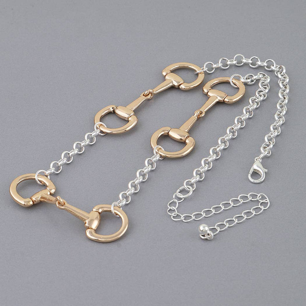 Multi Horseshoe Toggle Chain Necklace