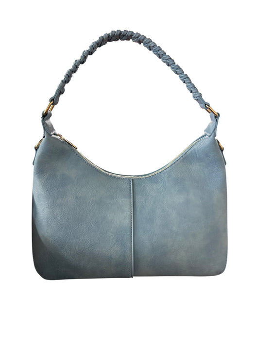 Blue Purse with Braided Handle