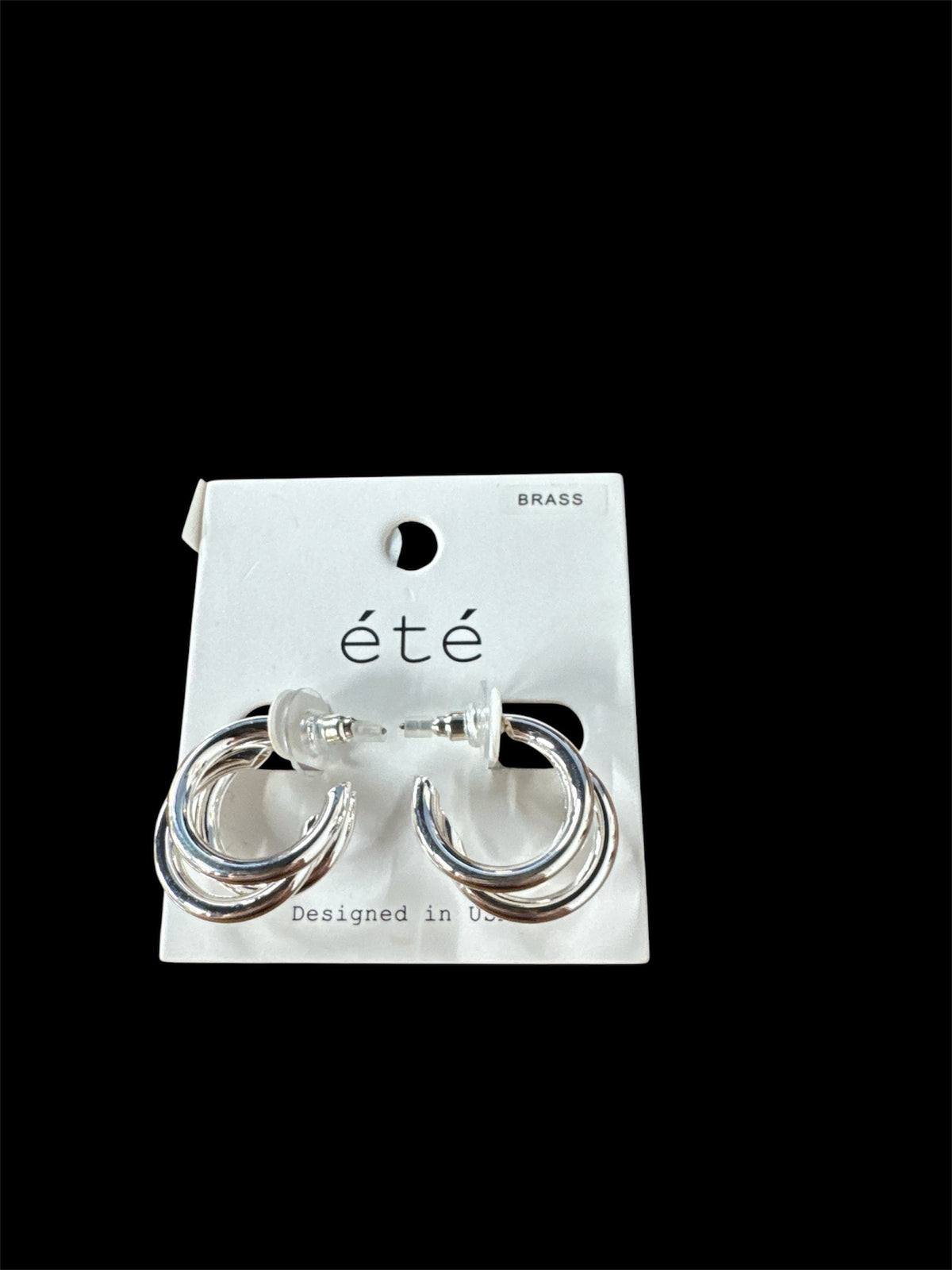 Silver 3 Hoop Earring