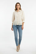 Button Down Lace Blouse