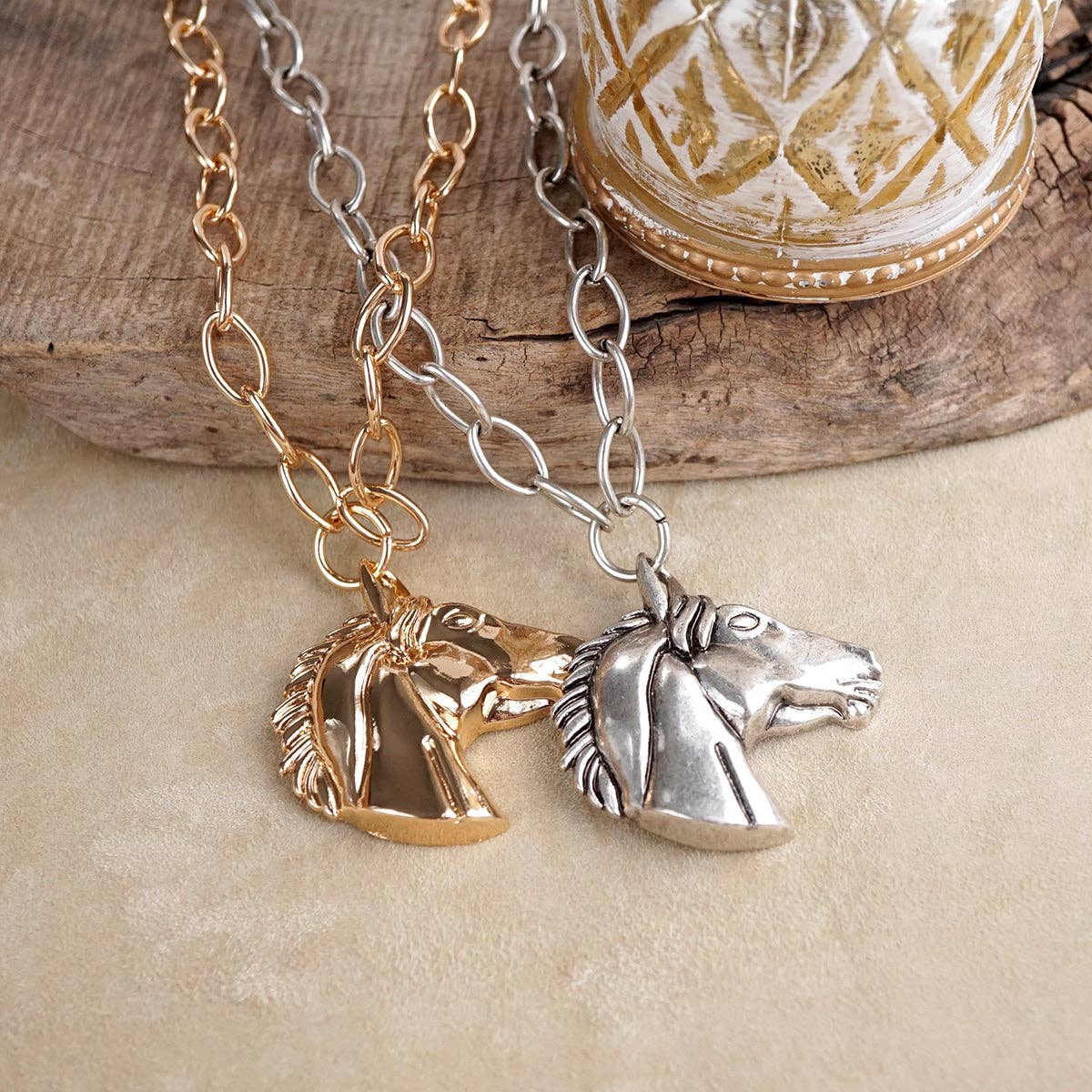 Sculpted Horse Pendant Necklace