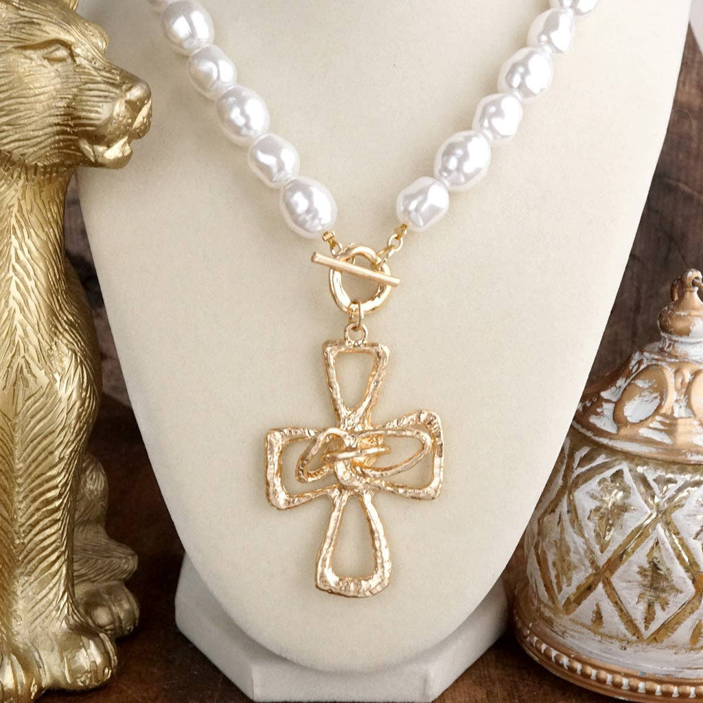 Pearl Cross Necklace