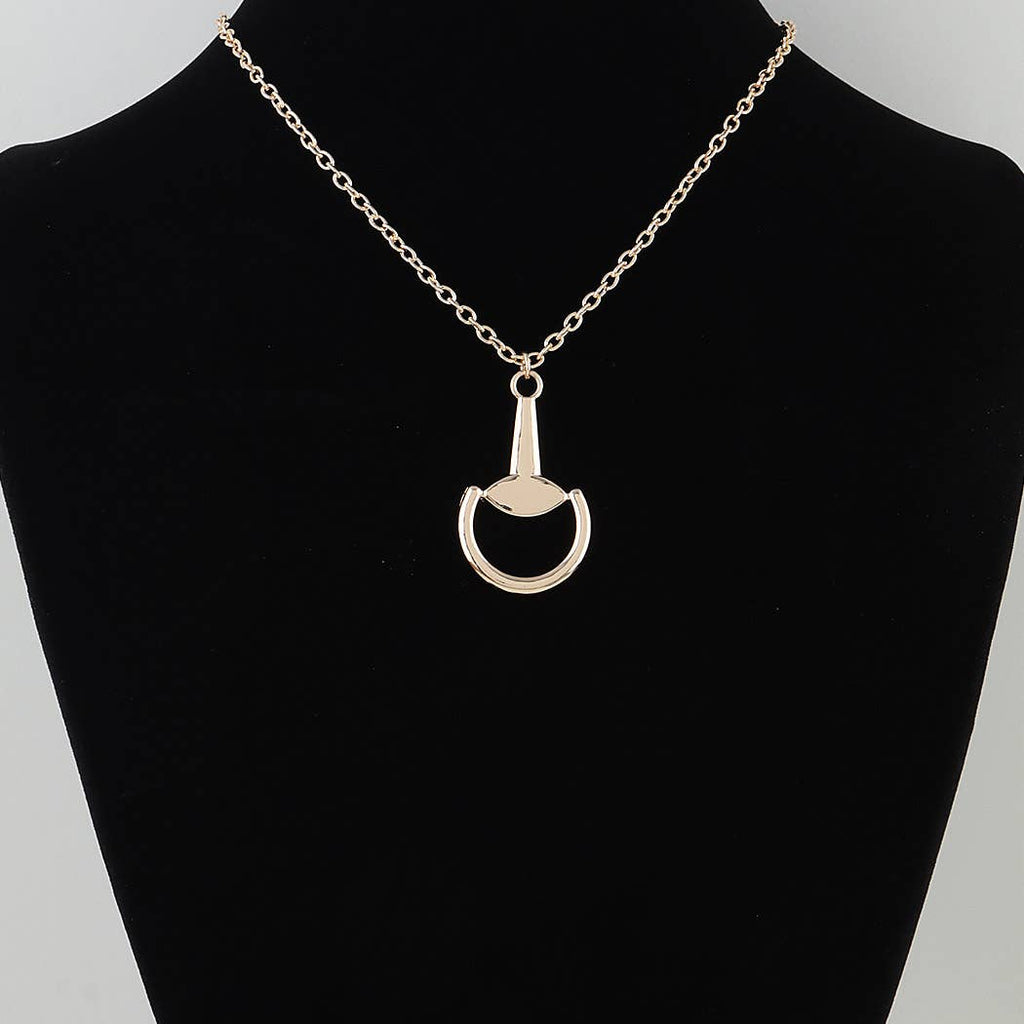 Polished Horseshoe Drop Chain Necklace