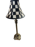 Checkered Black and White Antiqued Lamp