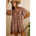 LEOPARD V NECK DRESS