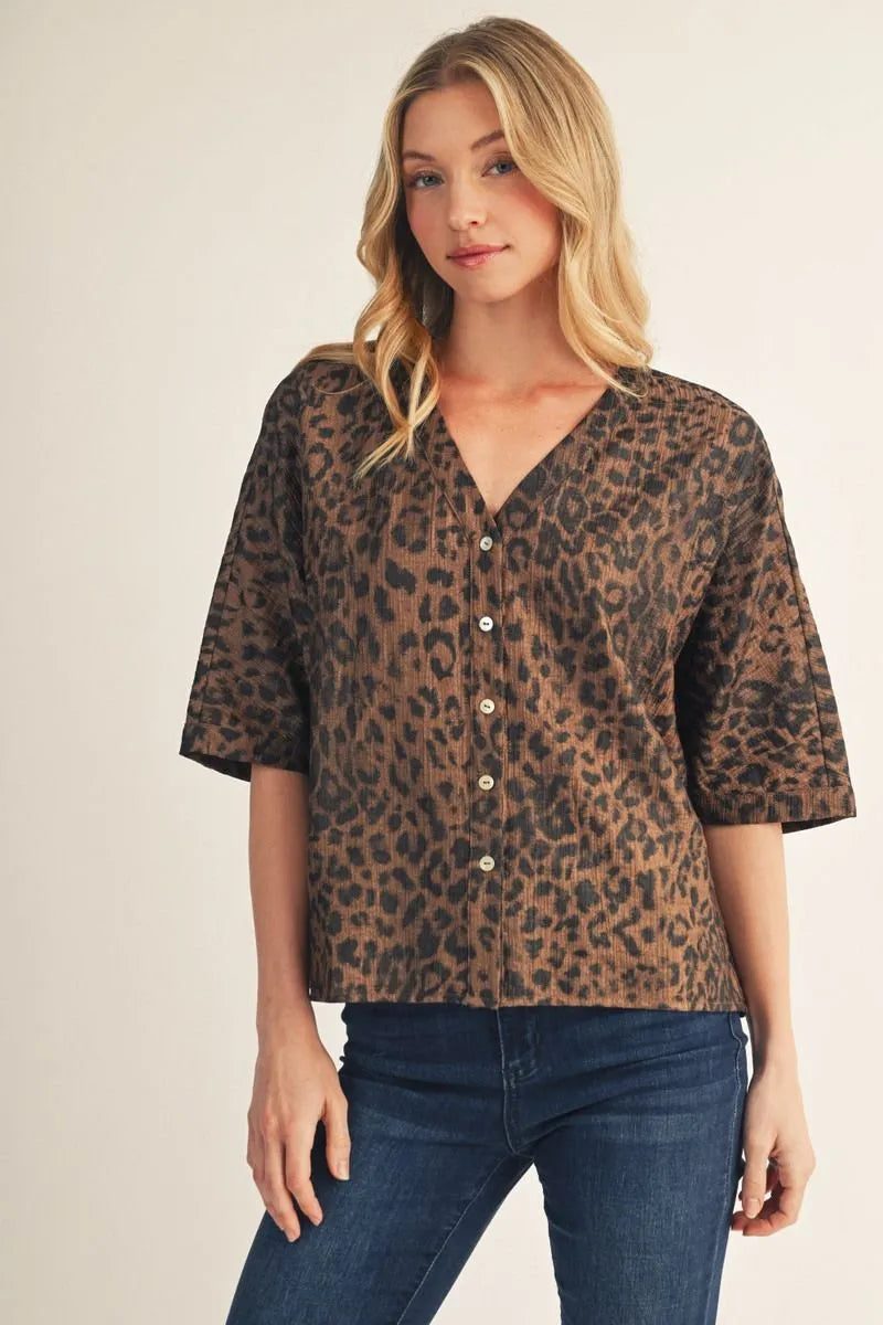 Metallic Leopard Top