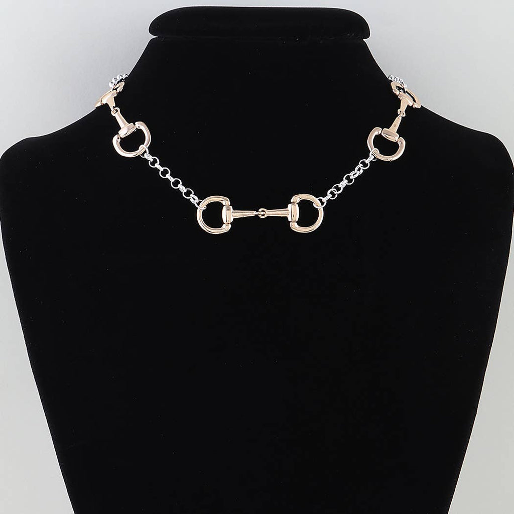 Multi Horseshoe Toggle Chain Necklace