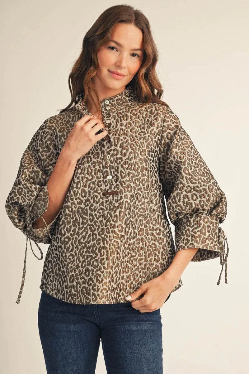 Leopard Jacquard Top