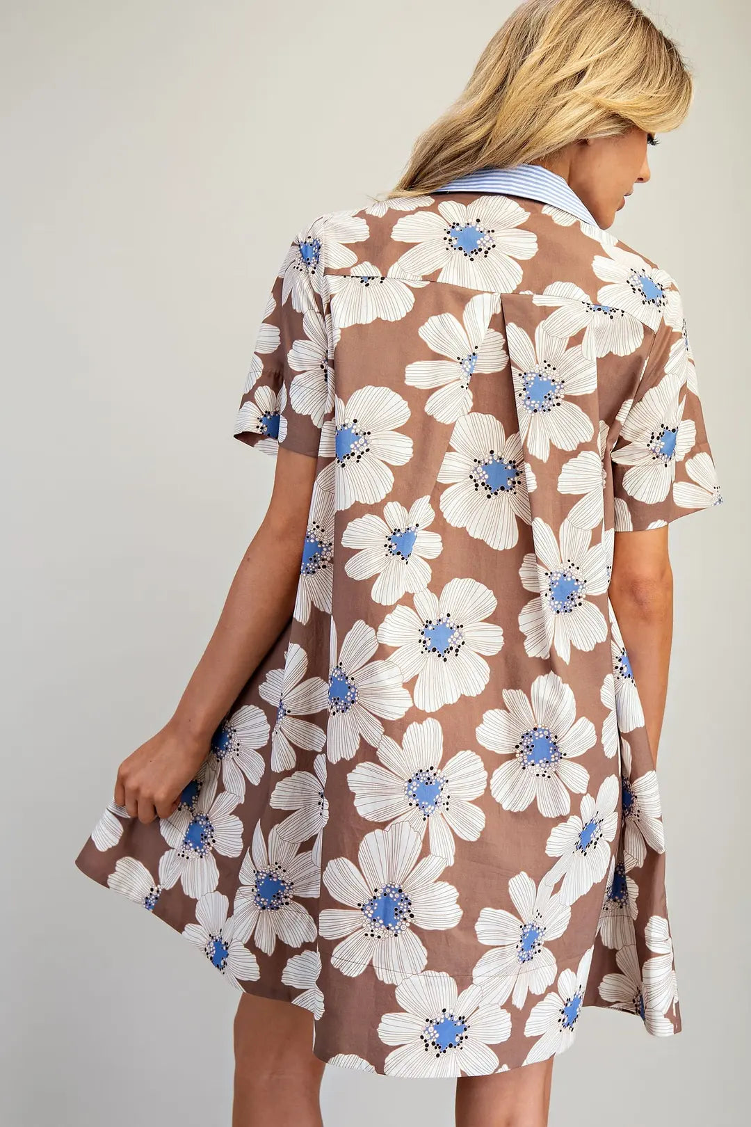 Floral Printed Collar Neck Dress